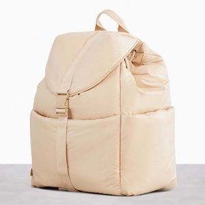BEIS Travel Beige Cargo Puffer Backpack - NWOT